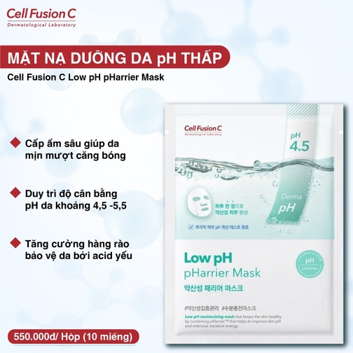 Mặt Nạ Dưỡng Da pH Thấp giúp da mịn mượt, sáng khỏe 25ml*10 miếng - Cell Fusion C Low Ph pHarrier Mask (Korea)